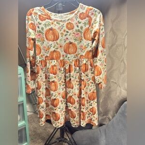 Amazon Kids Pumpkin Print Dress - Orange and Cream